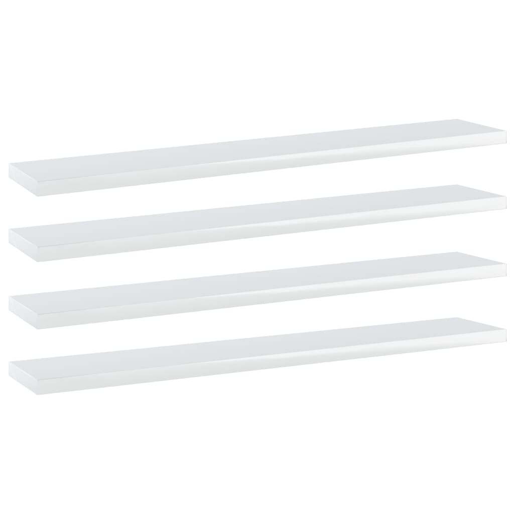 NNEVL Bookshelf Boards 4 pcs High Gloss White 60x10x1.5 cm Chipboard