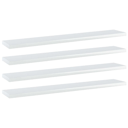 NNEVL Bookshelf Boards 4 pcs High Gloss White 60x10x1.5 cm Chipboard